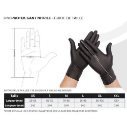 Gants nitrile noirs – Non poudrés