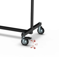 Portant Droit Pliant Noir Hauteur Réglable